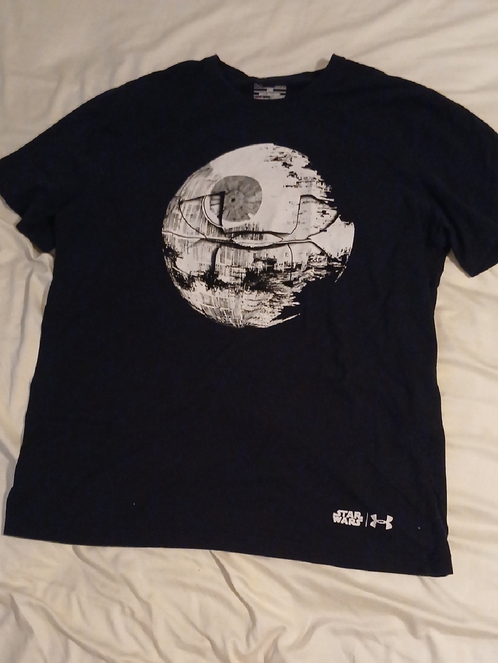 Under Armour Men’s Black Tee with White Death Star Graphic